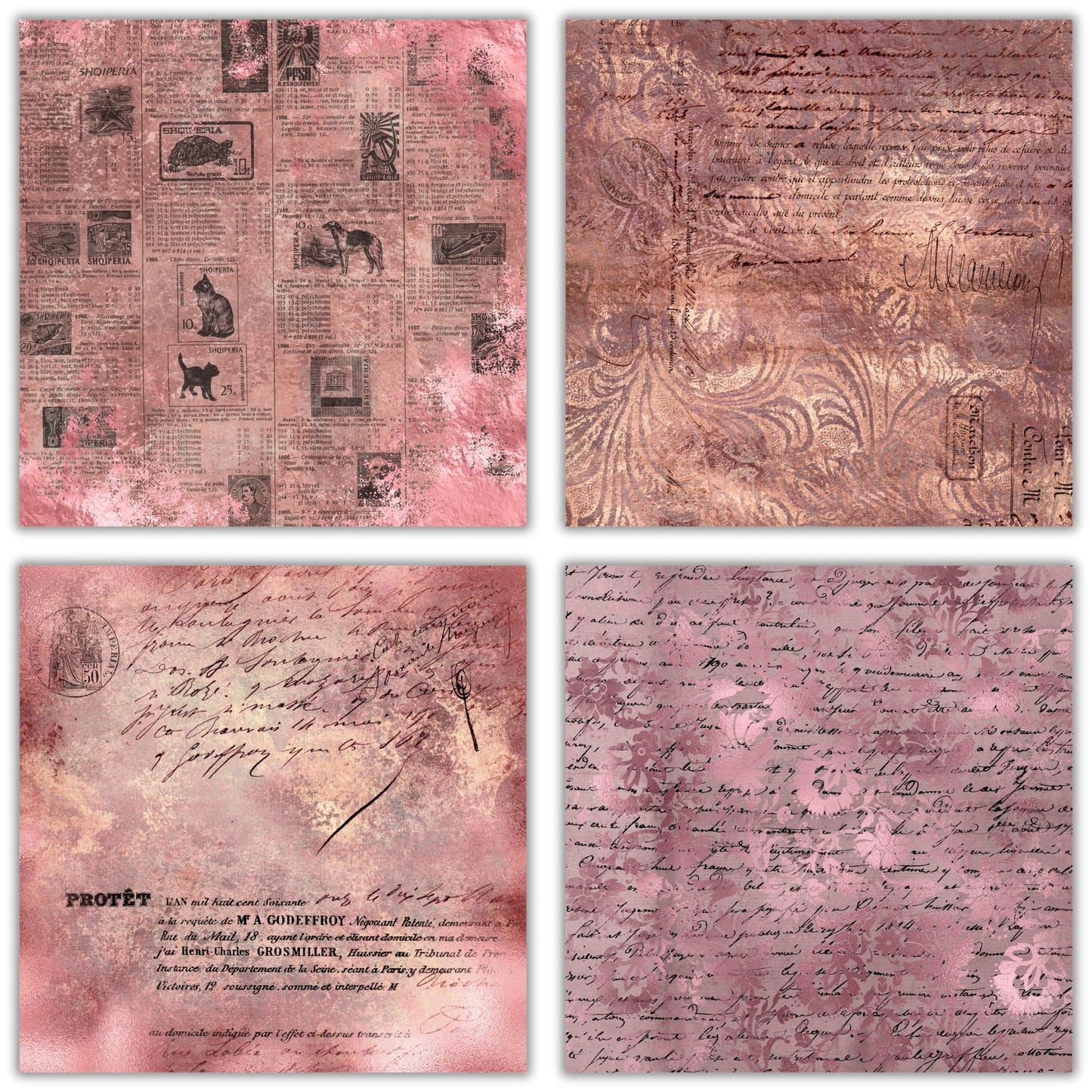 XERE 40 Sheets Pink Scrapbook Paper, 6x6 Ephemera Pattern Paper Pack for Journaling Notebooks, Sketchbook, Bookmark Making, Junk Journal, Scrapbook Art Supplies