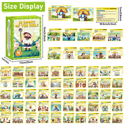 66 Books of The Bible Flash Cards Memory Verse Flashcards with Summary Figures Practical Application Christian Learning Tools for Sunday School, Homeschool, Bible Study, Teaching & Deep Understanding