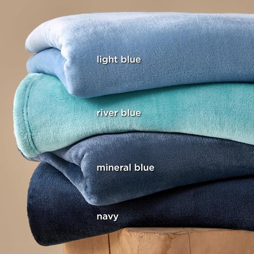 Bedsure GentleSoft Fleece Bed Blanket - Soft, Lightweight, Plush Cozy Luxury in Mineral Blue, 84x90 Inches