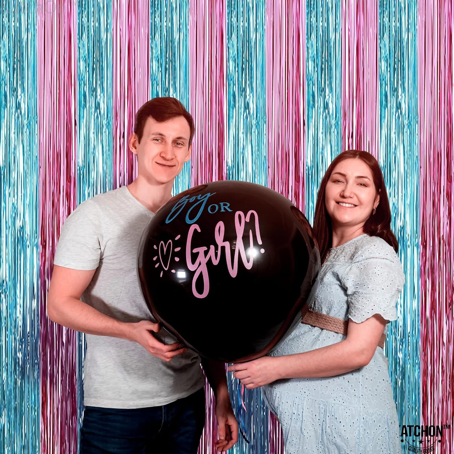KatchOn XtraLarge Pink and Blue Streamers, 3.2 x 8 Ft, Pack of 2 for Gender Reveal Decorations