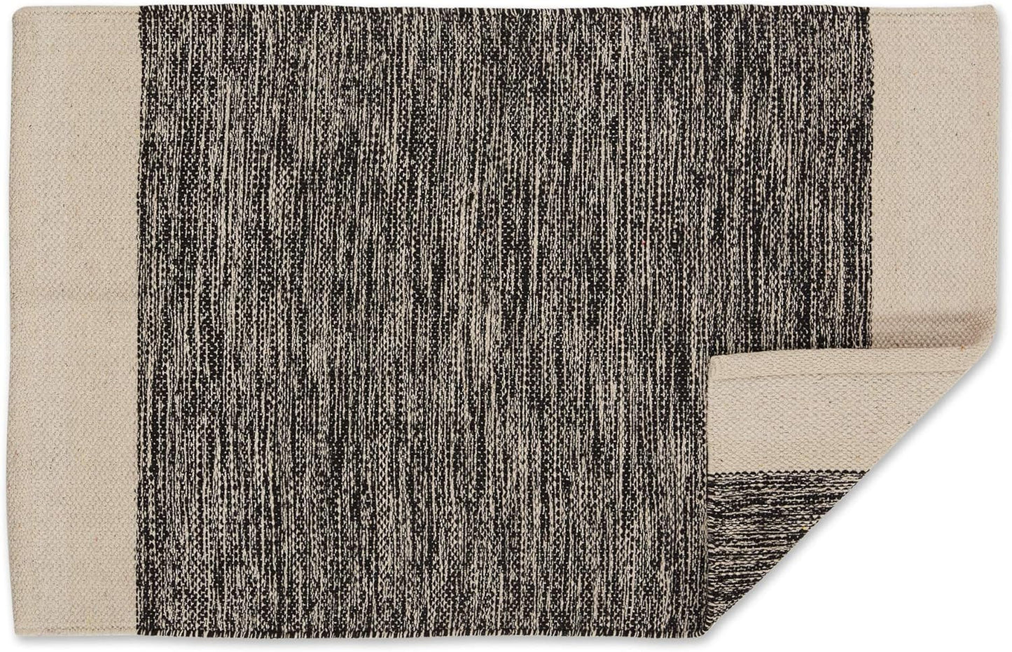 DII Woven Rugs Collection 2x3', Hand-Loomed with Black Border
