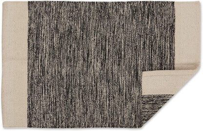 DII Woven Rugs Collection 2x3', Hand-Loomed with Black Border
