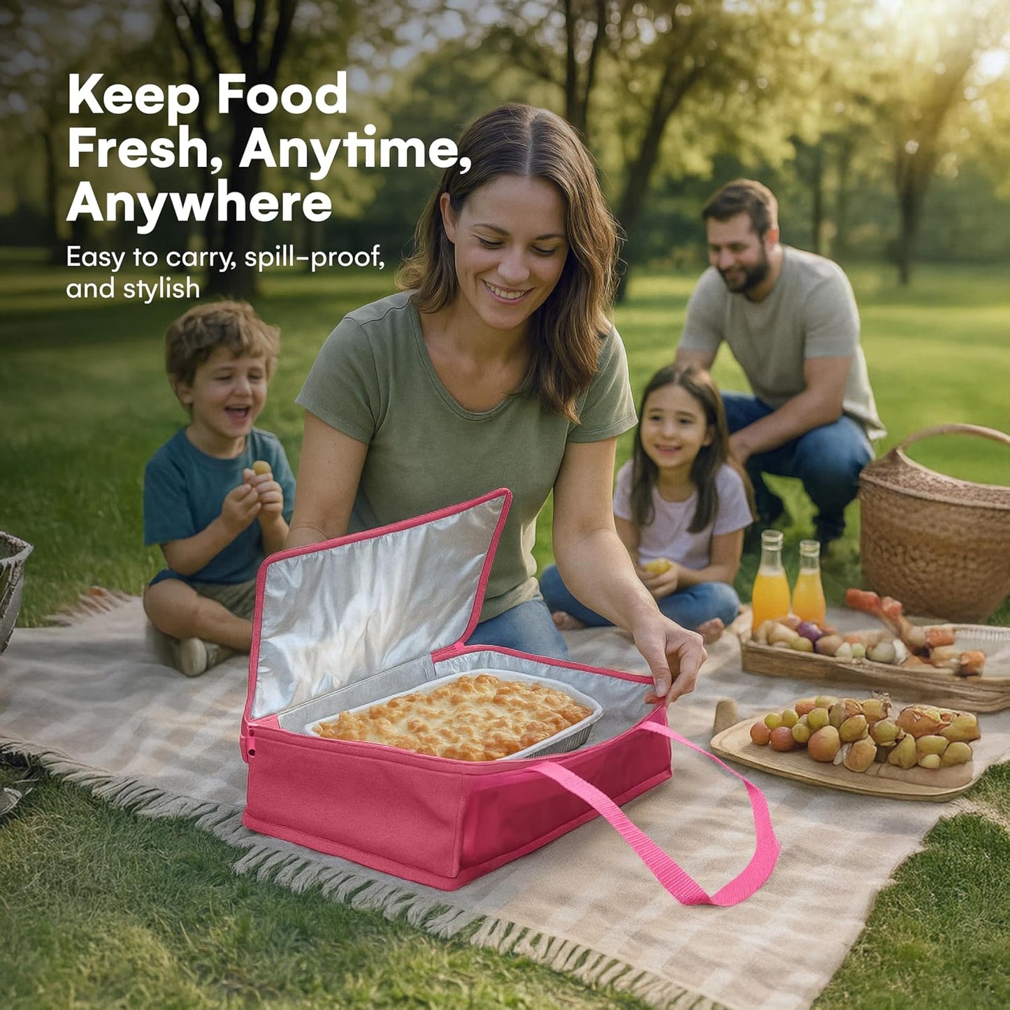 Dawhud Direct Insulated Casserole Carrier Bag - Food Transport Carrier for Hot or Cold Dishes - Thermal Travel Bags