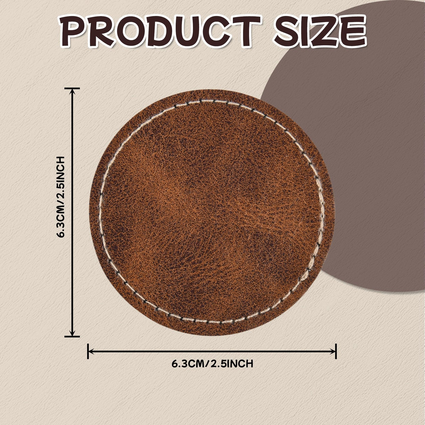 BUVKHMX Faux Leather & Leatherette Hat Patches - 60 Pack Blank Laserable Patches with Adhesive Backing for Customization, Fabric Repair, Sewing & Laser Engraving Supplies (2.5Inch)