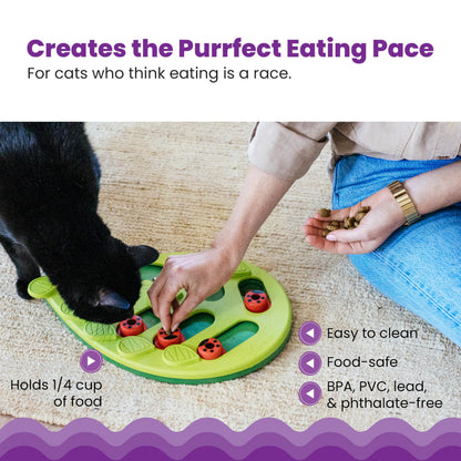 Catstages Buggin' Out Puzzle & Play, Interactive Treat Puzzle Cat Toy, Green