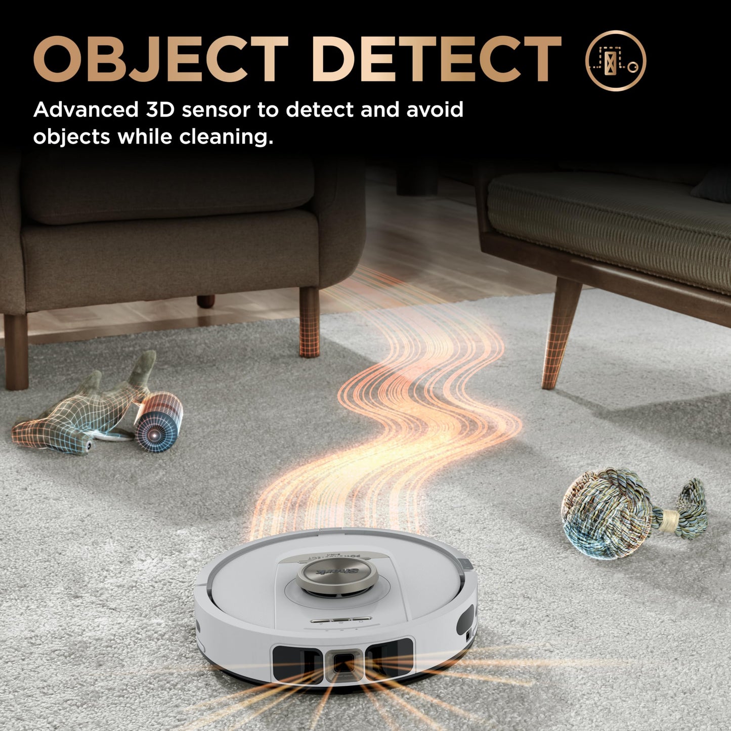 Shark Robot Vacuum & Mop Combo, PowerDetect NeverTouch Pro,Self-Emptying,Self-Refill with Self-Clean Pad Wash & Dry, 60-Day Debris Capacity,30-Day Refill Tank, 5PowerDetect Technologies,White,AV2800ZE