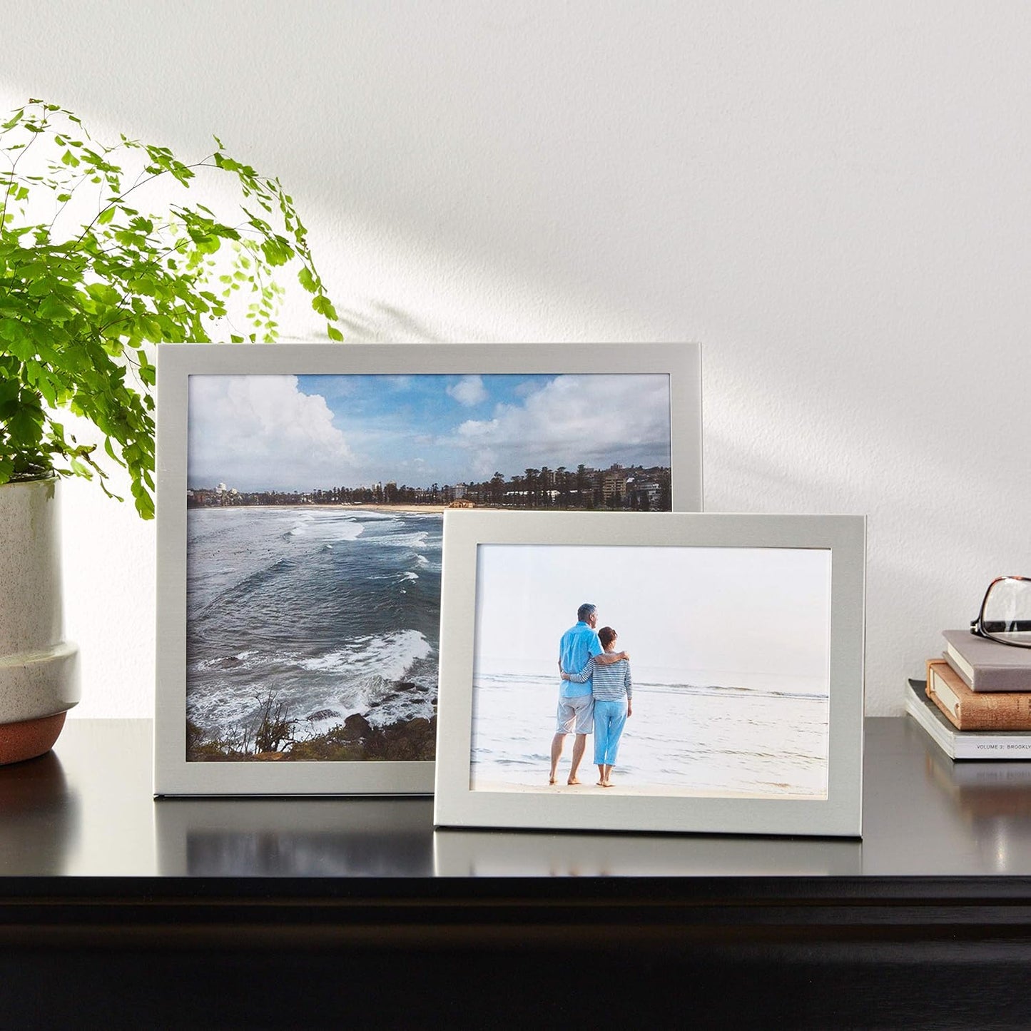 Lawrence Frames Brushed Silver Metal Picture Frame, 5 by 7 Inch