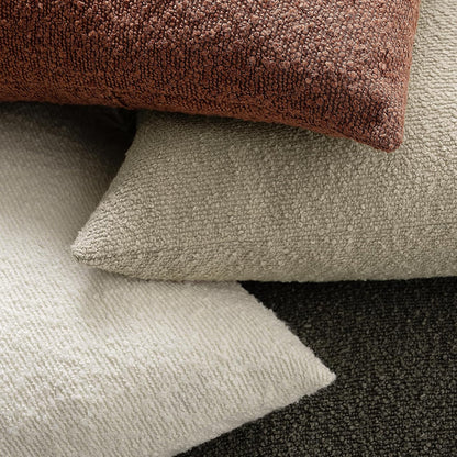 20 20 Inch Set 2, Cozy Throw Pillow Covers x of Beige Decorative Accent Solid Boucle Textured Pillow Cover, Neutral