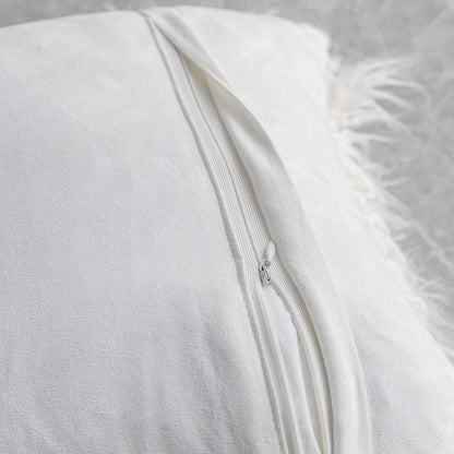 Home Brilliant 18x18 Fur Pillow Covers, Decorative Throw Pillow Covers Set of 2, Fluffy White