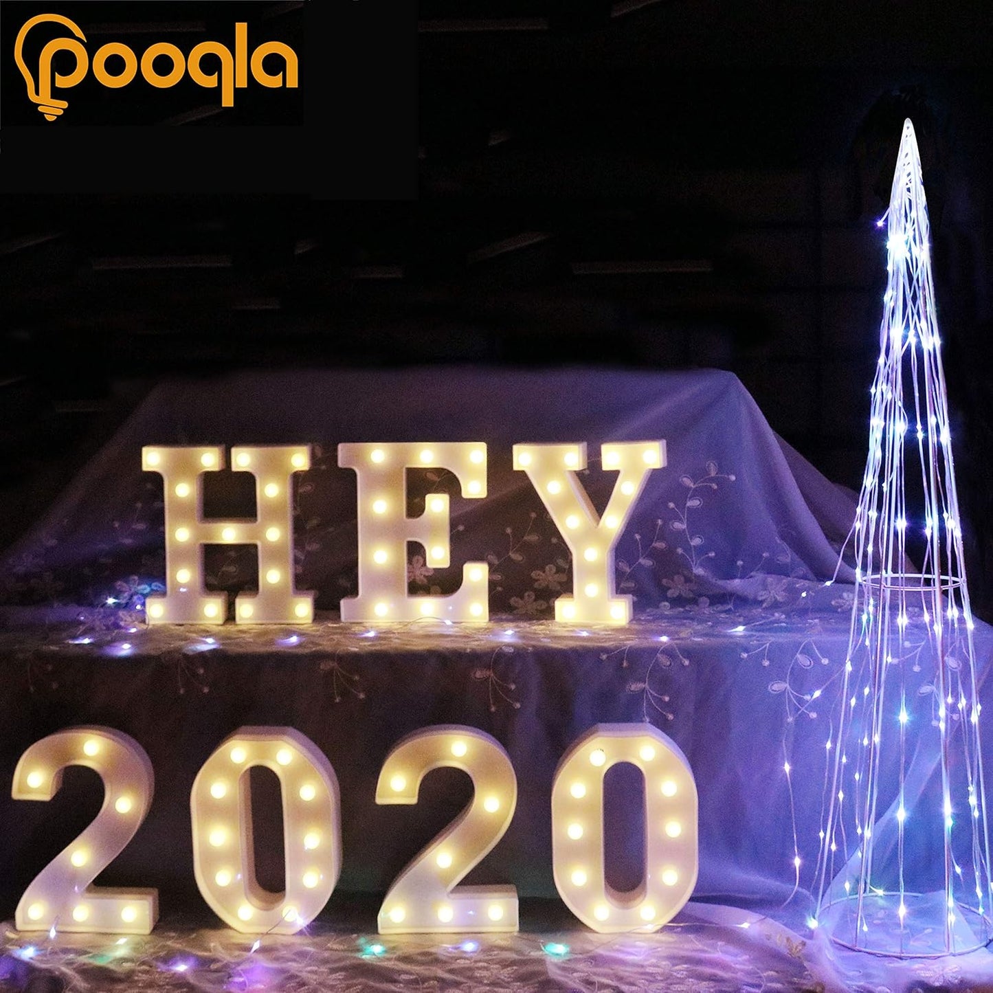 Pooqla LED Marquee Letter Lights Sign - Light Up Alphabet Letter for Home Party Decoration U