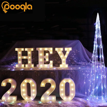 Pooqla LED Marquee Letter Lights Sign - Light Up Alphabet Letter for Home Party Decoration U
