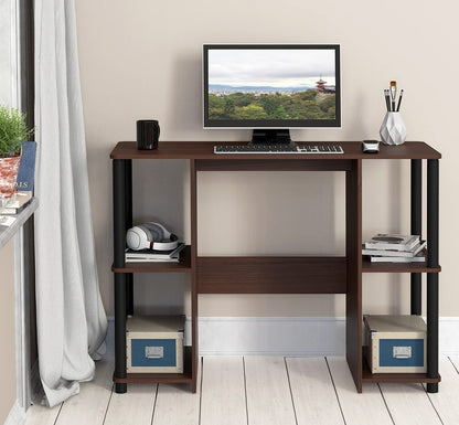 SHW 38-Inch Home Office Wood Desk with Double Sided Shelves, Cherry