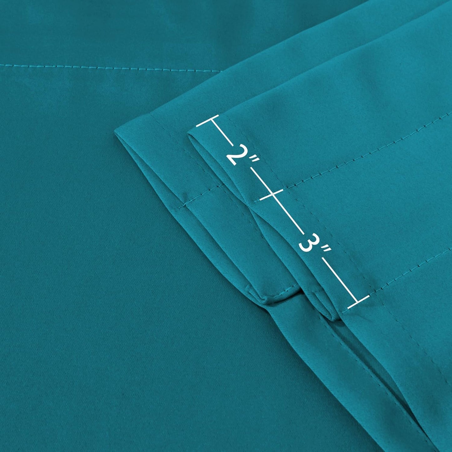 Turquoize Teal Valance Curtains, 52" x 18" Short Window Curtain Valance for Kitchen, Blackout Thermal Insulated