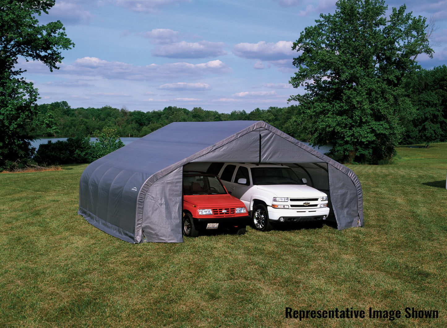 ShelterLogic 78731 Grey 22'x28'x10' Peak Style Shelter
