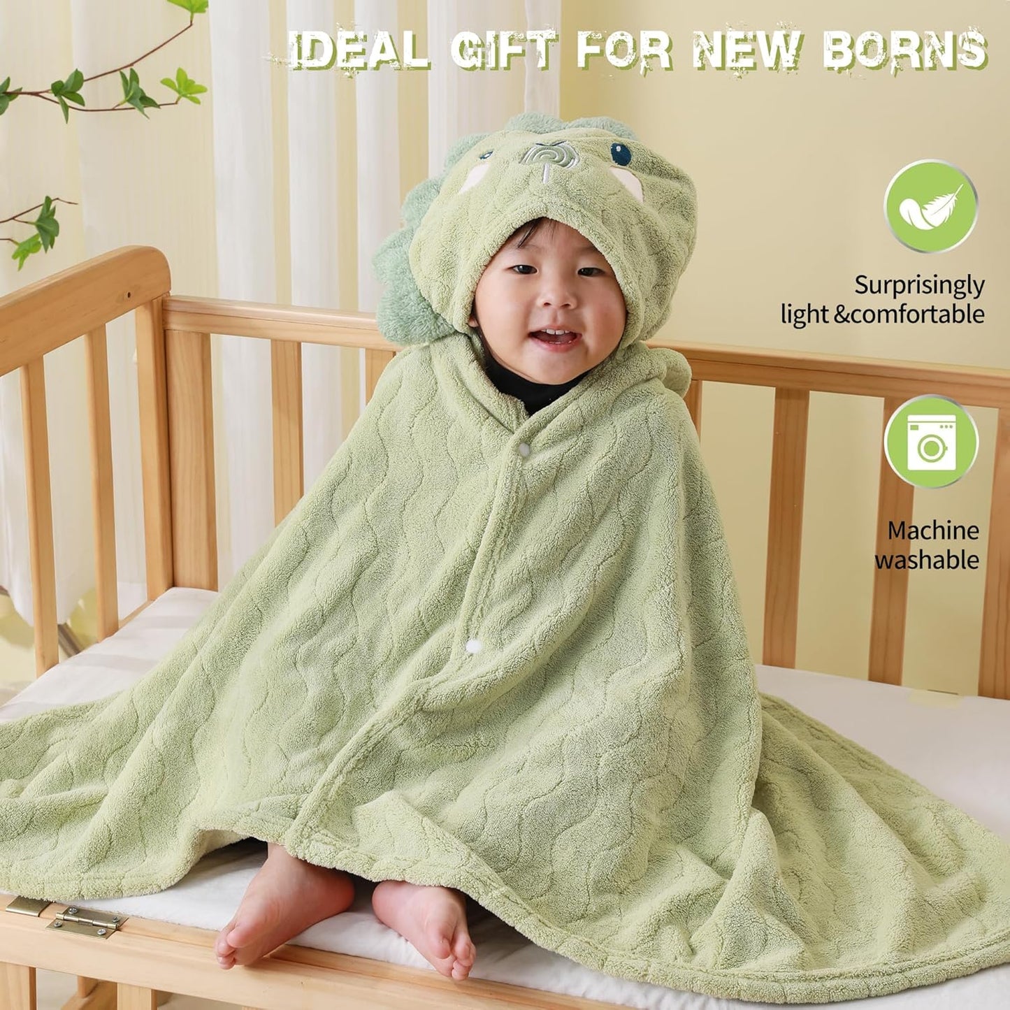 BEFACL 2 Pack 0-10 27.5 55 inch Hooded Towel for Kids, Ultra Soft Coral Fleece Kids Bath Towels, Absorbent Toddler