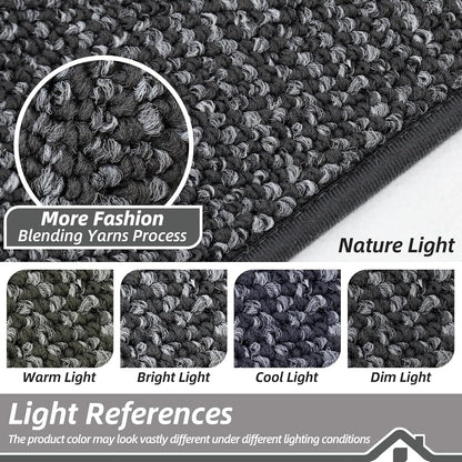 BEQHAUSE Dirt Trapper Door Mat - Non-Slip, Washable, Absorbent Entrance Mat | 20" x 32", Charcoal