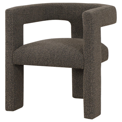 Coaster Home Furnishings - Petra - Boucle Upholstered Accent Chair Curved Arms and Cushioned Seat - Contemporary Style - Living Room - Chocolate Brown - 902880