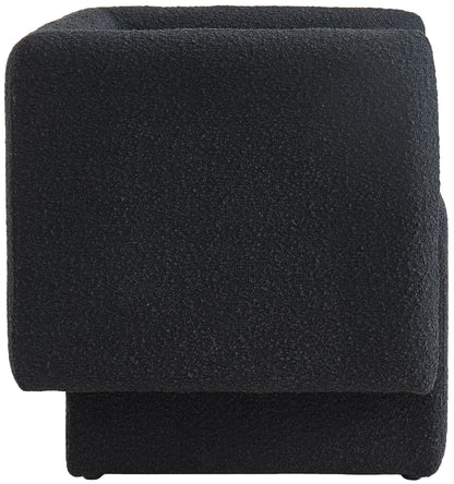 Meridian Furniture 575Black Vera Collection Modern | Contemporary Boucle Fabric Upholstered Accent Chair, Black, 31" W x 27" D x 29" H