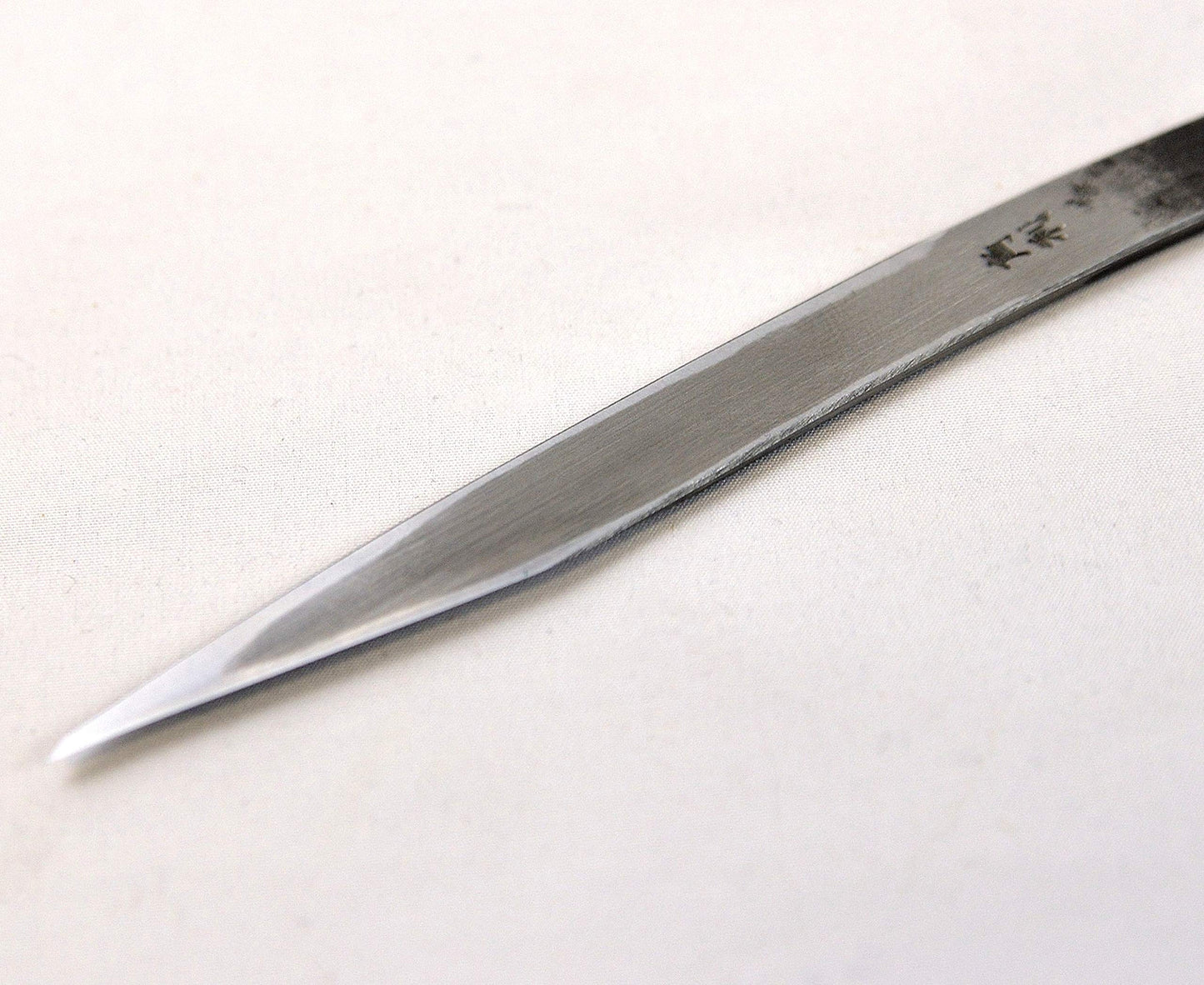 KAKURI Kiridashi Knife 12mm (Curved) Right Hand for Woodworking, Marking, Carving, Whittling, Professional Hand Forged Razor Sharp Japanese Carbon Steel Blade with Hammered Pattern, Made in JAPAN