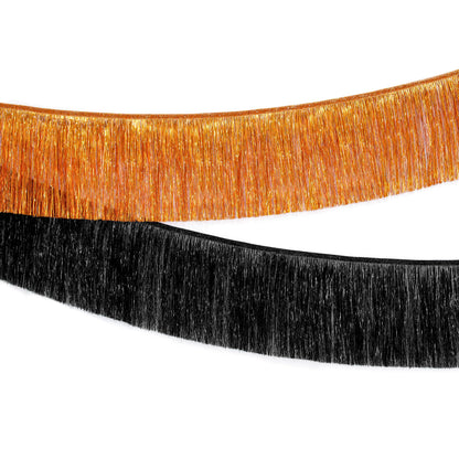 KatchOn, XtraLarge Black and Orange Fringe Banner - 6.5 Ft, Pack of 2 Fringes | Tinsel Garland for Basketball Theme Birthday Decorations | Orange Black Fringe Garland for Graduation Decorations 2026