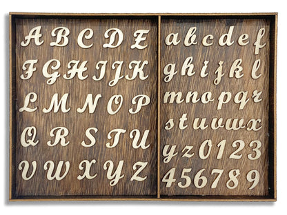 552 Pieces 0.75 Inch Mini Unfinished Wooden Letters Uppercase & Lowercase Unpainted Wooden Numbers Blank Wood Letters Storage for Scrapbooking Crafts