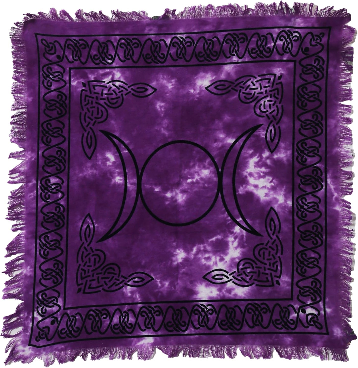 Indian Consigners Altar Cloth - Purple Triple Moon Square 18" for Alter Tarot Spread