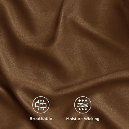 Bedsure Cooling Bed Sheets - Soft & Breathable Rayon from Bamboo | Full Size, Deep Pocket Up to 16 Inches, Brown