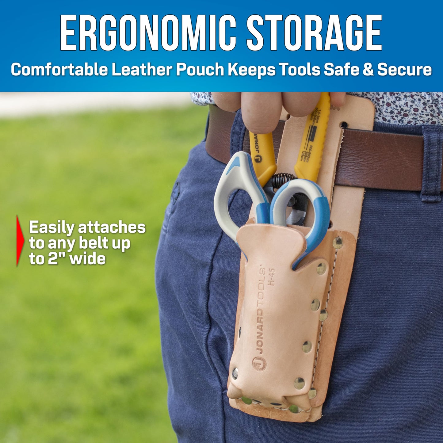 Jonard Tools TK-400 3 Piece Splicers Kit with included Splicing Knife, Electrician's Scissors, and Leather Pouch