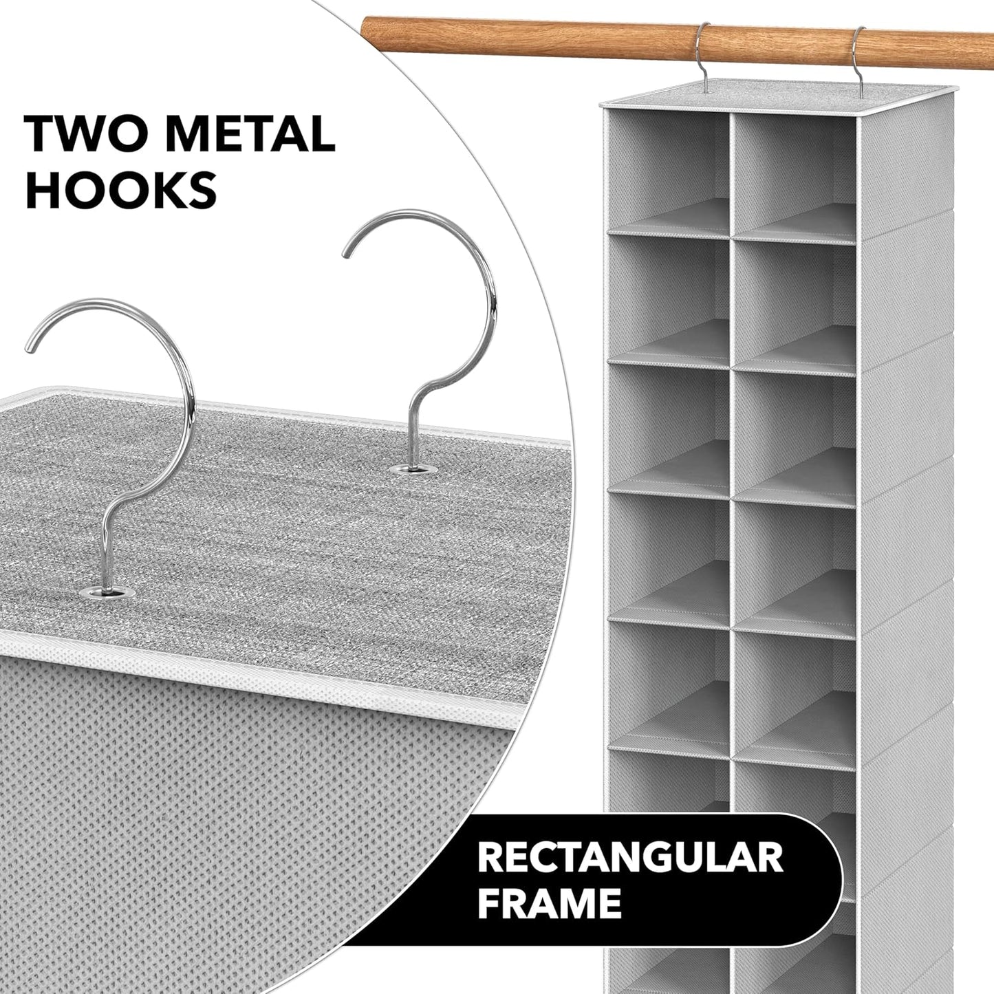 20 Closet, Simple Houseware Section Shelves Hanging Shoes Organizer Holder for Gray