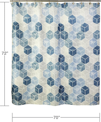 SKL Home Cubes Shower Curtain in Blue