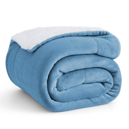 Bedsure GentleSoft Sherpa Fleece Blankets Queen Size for Bed - Thick and Warm, Soft Fuzzy Plush Queen Blanket for Winter, Grey, 90x90 Inches
