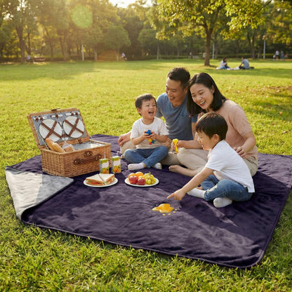 Lavish Home Waterproof Blanket - 80x80 King-Size Blanket for Kids, Pets, and Outdoors - Throw for Bed, Couch, Chair and Car (Purple)