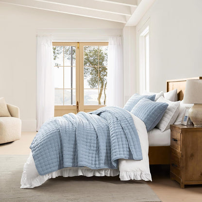 WDCOZY Sets 2 68x90 inches, Twin Quit Size Bedding with Pillow Sham, Lightweight Soft Bedspread Coverlet, Quilted