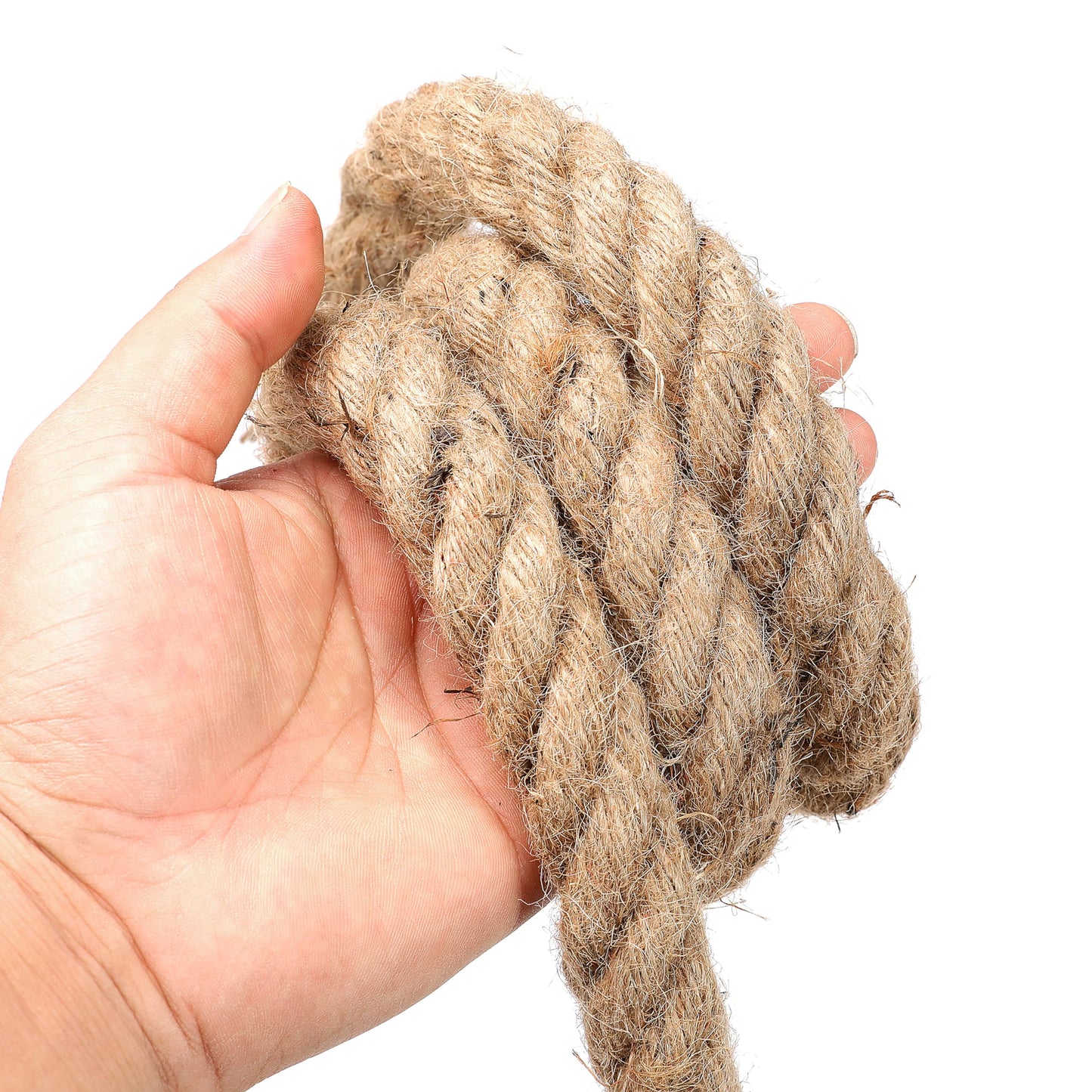 Jute Rope (1 in X 100 ft), 25mm Thick Twisted Manila Ropes,Tug of War Rope,Thick Ropes Natural Heavy Duty Hemp Rope for Swing Bed, Crafts, Railing, Tug of War, Home Decorating (25mm, 100FT)