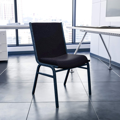 Flash Furniture 4 Pack HERCULES Series Heavy Duty Black Dot Fabric Stack Chair