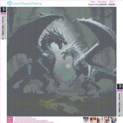 Lvmuu Large Diamond Art Kits for Adults Dragons, 5D DIY Full Square Drill Diamonds Painting Art Sets Paint By Numbers Art Craft Home Decor 16x16in
