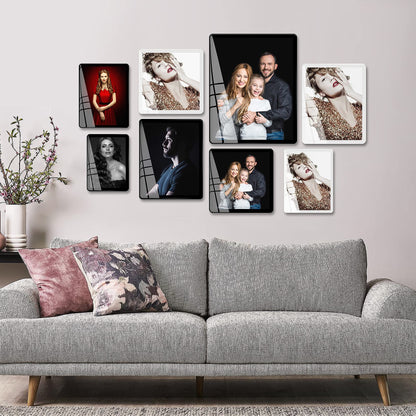 Bluesun 5x7picture frame, glass frame clear, hanging picture frame, Matted for wall and tabletop Decor (5x7, Black)