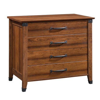 Sauder Carson Forge 2 Drawer Lateral File Cabinet, Rustic Vintage Style Filing Drawers, in Washington Cherry