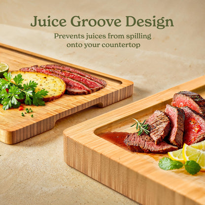SMIRLY Wooden Cutting Boards For Kitchen Meal Prep & Serving - Bamboo Cutting Board Set with Holder, Charcuterie & Chopping Board, Wood Cutting Board Set, Kitchen Gadgets
