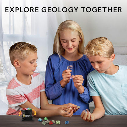 National Geographic Rock & Mineral Collection - 15 Gemstones & Crystals Science Kit for Kids