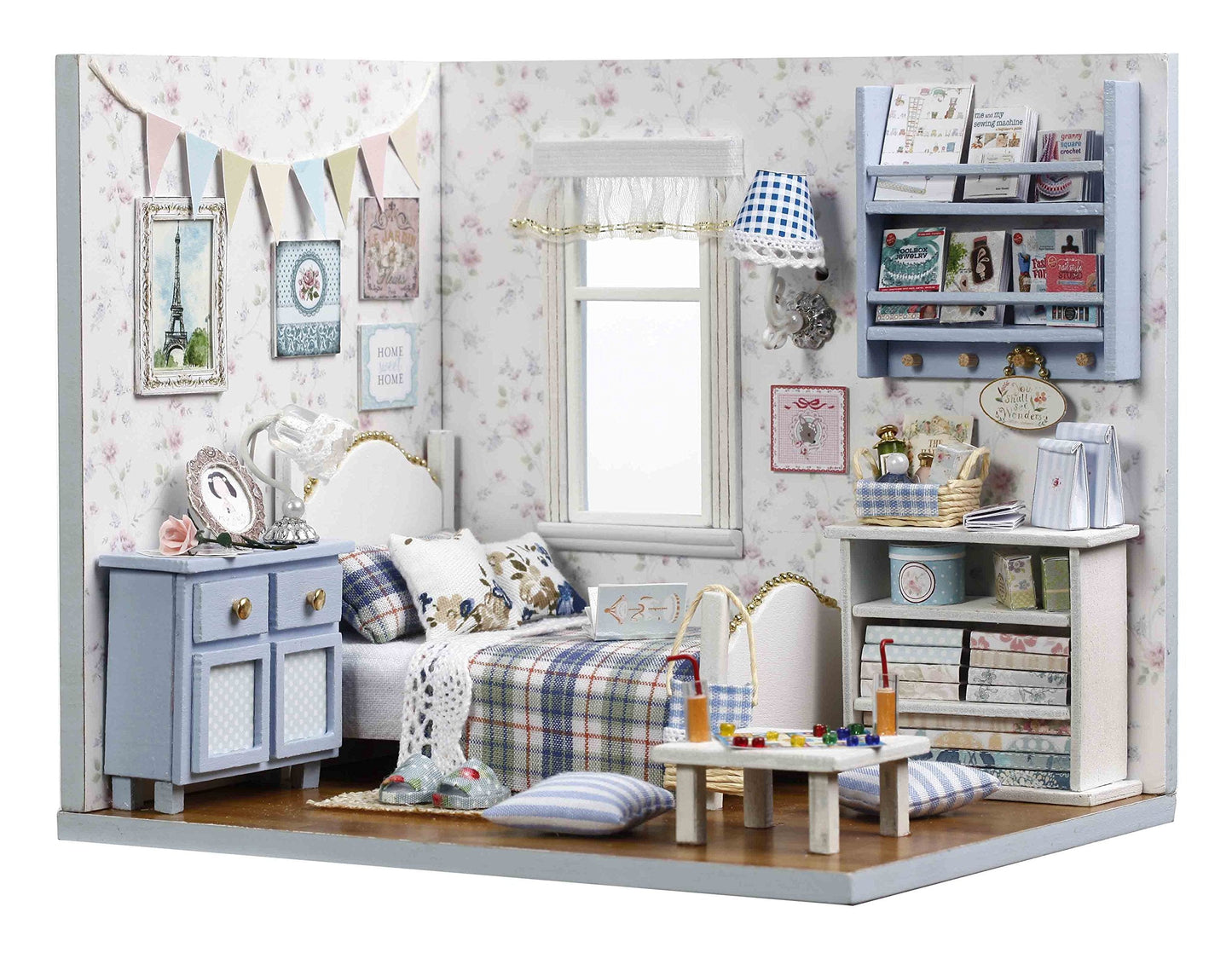 CUTEROOM DIY Miniature House Kit - Mini Craft Rooms for Adults with LED Lights, Realistic Mini Dollhouse Kit Building Model Kit, Creative Home Decor Gift- Sunshine Overflowing