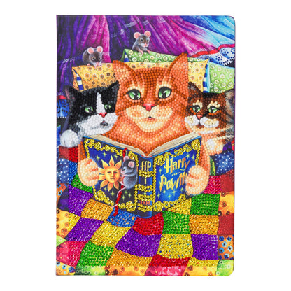 Crystal Art Diamond Painting Notebook - Kitten Bedtime Notebook Kit - Create a Sparkling Notebook Cover using Crystals - For ages 8 and up