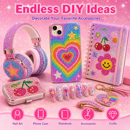Vexorith Anti-Spill Rhinestone Bedazzling Kit, 35000pcs 28-Color High-Shine AB Coating Flatback Resin Rhinestones with B7000 Glue and Tools, Organizer Case for DIY Phone Cases, Clothes, Sneakers