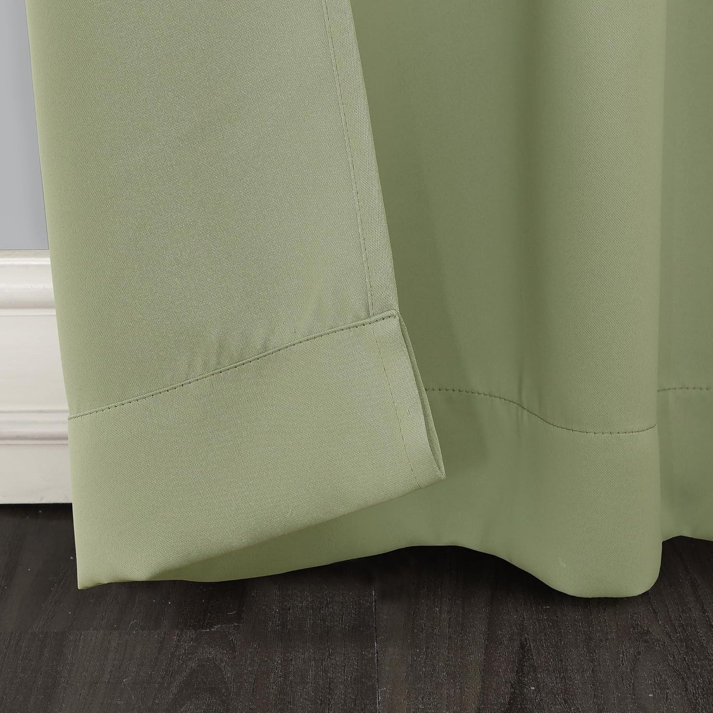 Sun Zero Soho Blackout Grommet Curtain Single Panel, 54" x 95", Sage Green, Energy Efficient
