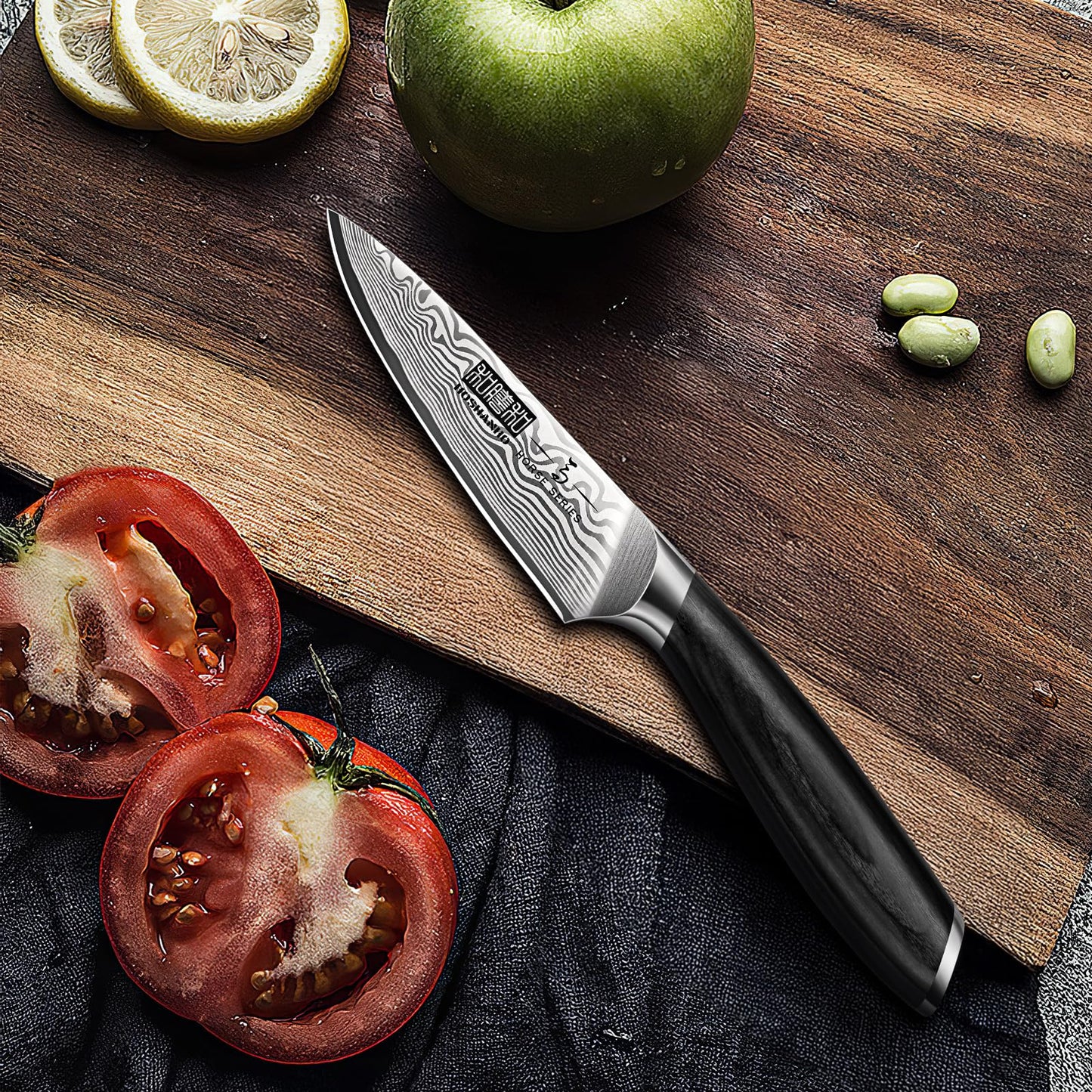 HOSHANHO Paring Knife 3.75 Inch, High Carbon Powder Steel Forged Small Kitchen Knives, Razor Sharp Japanese Fruit Knife with Ergonomic Pakkawood Handle