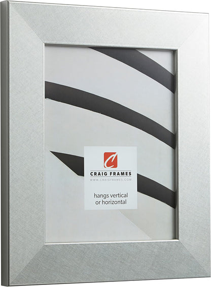 Craig Frames Bauhaus 200 Picture Frame, 4 x 6 Inch, Brushed Silver
