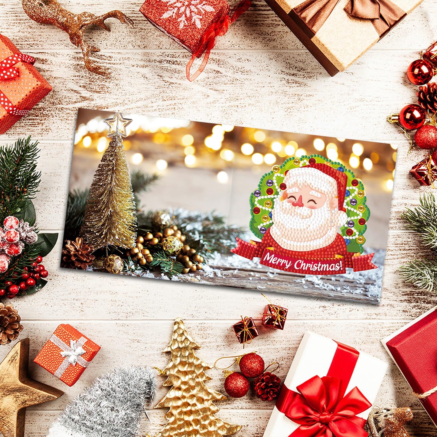 EOYDKAP Diamond Painting Christmas Cards 12 Pack Greeting Cards Blank Inside Christmas Card with Envelopes