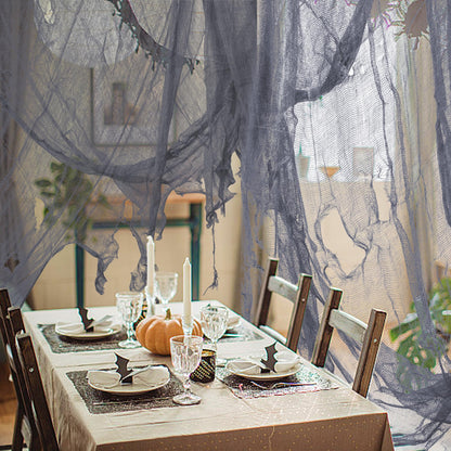 Watayo 600 x 40 Inch Large Size Halloween Creepy Cloth- Gray Halloween Spooky Fabric Cloth- Scary Creepy Gauze Cloth for Halloween Party Haunted House Windows Doorways Decorations