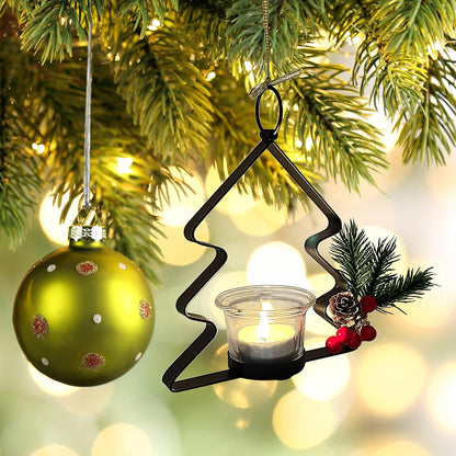 SHMILMH Glass Tealight Candle Holders - Set of 4 Black Votive Holders for Wall Decoration