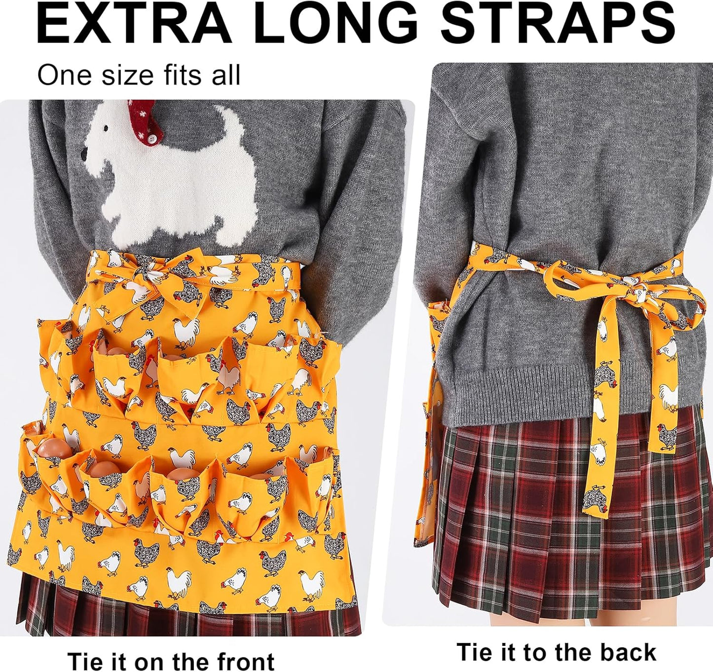 12 7 Egg Collecting Apron and Basket, Pouches Chicken Egg Apron, Pouches Chicken Eggs Basket, Collector Chicken Eggs
